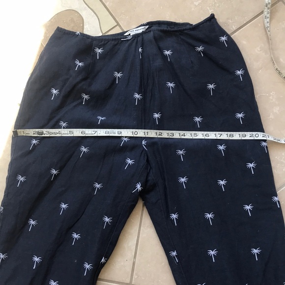 Silk linen embroidered palm tree pants 10 - Picture 6 of 7